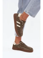 Dámské semišové tenisky na platformě tmavě zelené model 21708088 - EVENTO