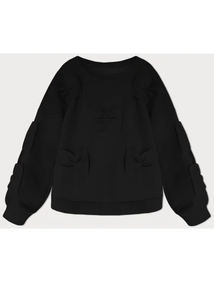 Černá teplá dámská mikina s mašlemi model 19742932 - MADE IN ITALY