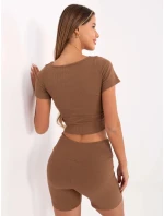Hnědý dámský trojdílný komplet basic (7742) Hnědý dámský trojdílný komplet basic (7742)