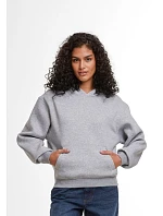 BY 444 Dámská oversize mikina s kapucí "Loose Fit" model 22457012 heather grey - Build your Brand
