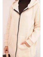 Dámská mikina s kapucí a model 21780819 béžová - K-Fashion Dámská mikina s kapucí a model 21780819 béžová - K-Fashion