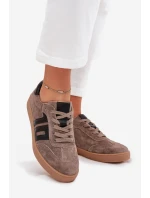 Dámské Semišové Tenisky model 21704966 Tmavě Béžové - VINCEZA