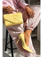 Klasické lakované lodičky z umělé kůže Žluté Odira