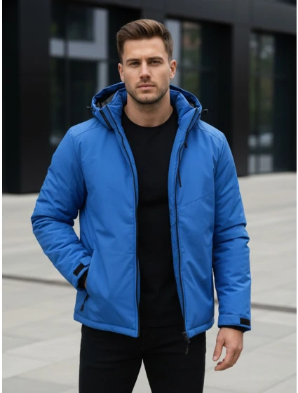Pánská zimní bunda s kapucí modrá Dstreet model 21995633 - FashionStreet