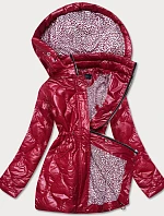 Červená dámská bunda s ozdobnou podšívkou (BH2182)