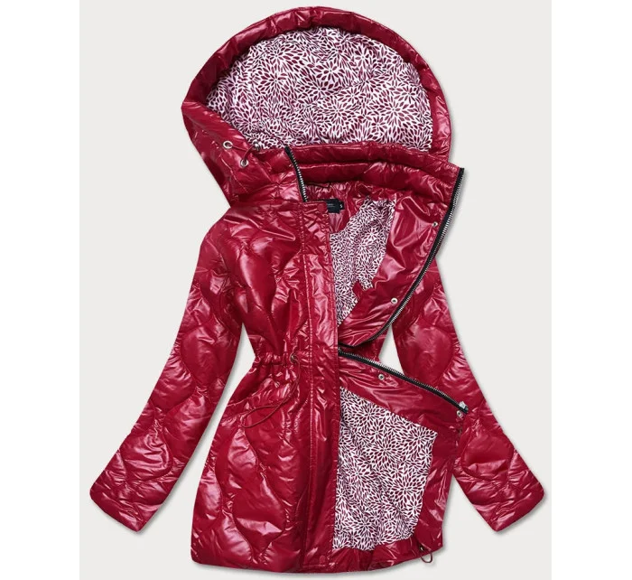 Červená dámská bunda s ozdobnou podšívkou (BH2182) Červená dámská bunda s ozdobnou podšívkou (BH2182)