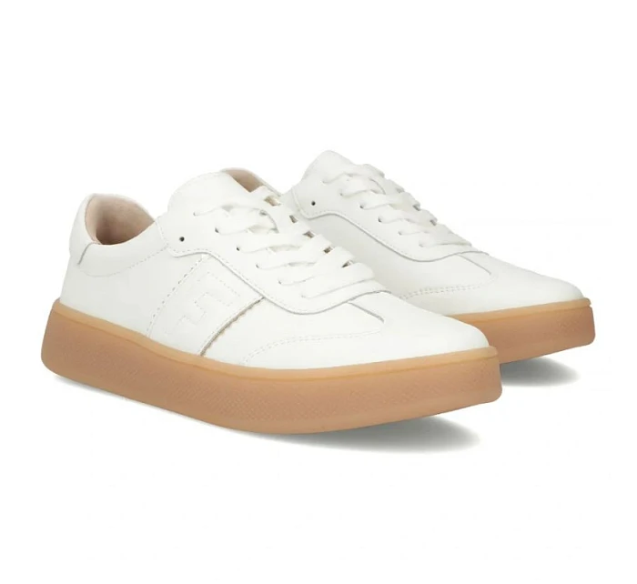 Dámské kožené boty na platformě bílé Filippo DP7543/26 Dámské kožené boty na platformě bílé Filippo DP7543/26