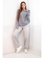 Svetr dámský viskózový asymetrický typu model 21748063 šedý - K-Fashion