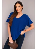 Dámská blůza s krátkým rukávem a výstřihem model 21924493 - K-Fashion