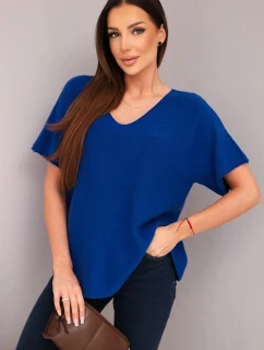 Dámská blůza s krátkým rukávem a výstřihem model 21924493 - K-Fashion
