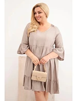 Dámské šaty plus size z viskózy s ažurovým zdobením fango Dámské šaty plus size z viskózy s ažurovým zdobením fango