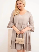 Dámské šaty plus size z viskózy s ažurovým zdobením fango