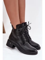 Zateplené dámské kotníkové boty na klínu Vinceza 58602 Černé