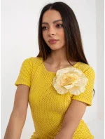 Dámské šaty LK SK model 21049878 Tmavě žlutá - Lakerta Dámské šaty LK SK model 21049878 Tmavě žlutá - Lakerta