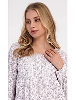 Dámská noční košile s dlouhým rukávem model 22405142 - Vienetta Dámská noční košile s dlouhým rukávem model 22405142 - Vienetta