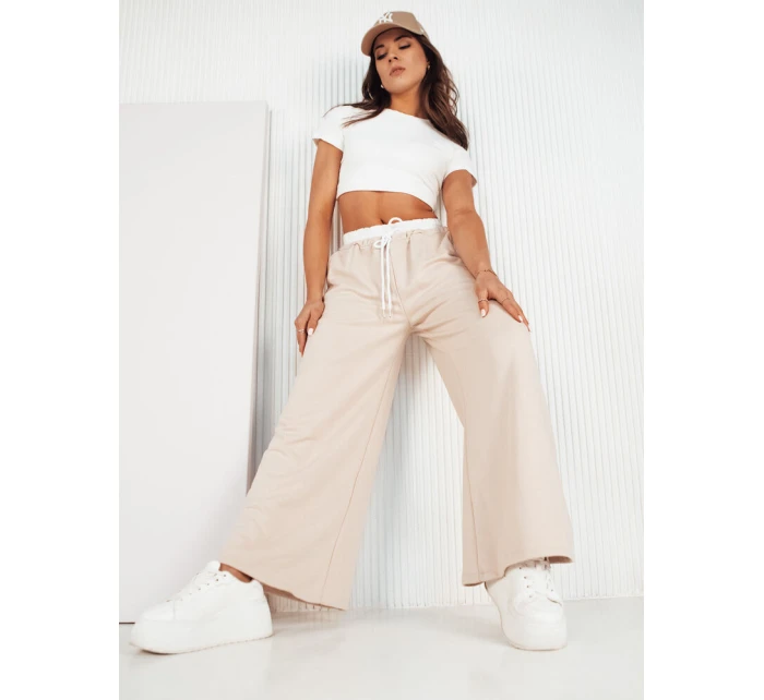 Dámské široké kalhoty béžové Dstreet model 21974050 - FashionStreet