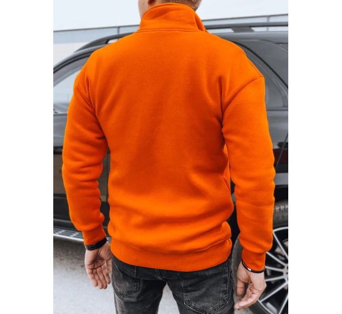 Pánská oranžová mikina bez kapuce FashionStreet BX5669