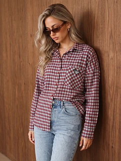Koszula damska bawełniana w czerwona model 22542367 - FashionStreet