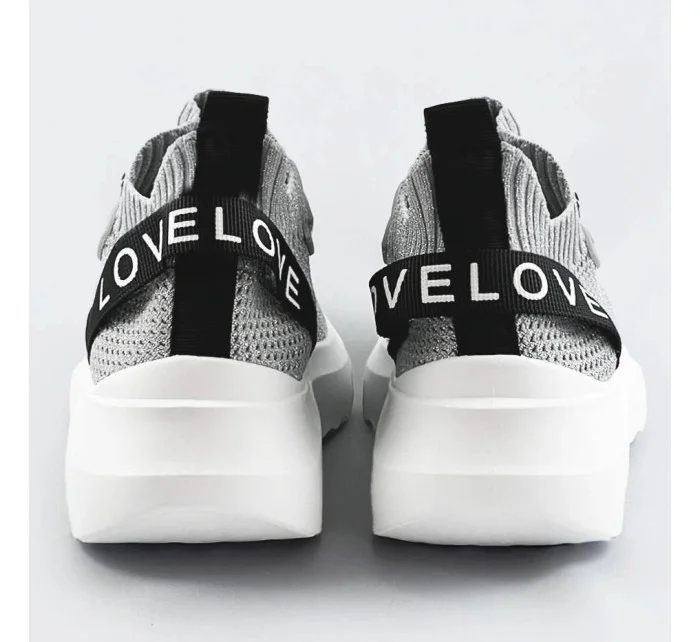 Stříbrné dámské nazouvací tenisky sneakers (LL66-3SP) Stříbrné dámské nazouvací tenisky sneakers (LL66-3SP)