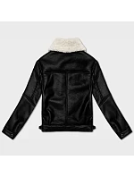 Dámská přechodná kožená bunda s umělou kožešinou J Style black-ecru (11Z8267) Dámská přechodná kožená bunda s umělou kožešinou J Style black-ecru (11Z8267)