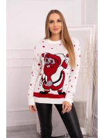 Svetr s ecru model 18748055 - K-Fashion Svetr s ecru model 18748055 - K-Fashion