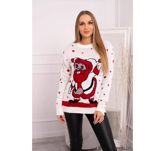 Svetr s ecru model 18748055 - K-Fashion Svetr s ecru model 18748055 - K-Fashion