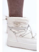 Dámské sněhule na platformě s vázáním bílé model 21641618 - Boto