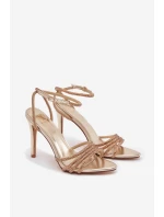 Rosavie zlaté sandály na podpatku s krystaly Rosavie zlaté sandály na podpatku s krystaly