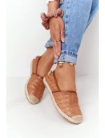 Espadrilky Na Slaměné Podrážce Lu Boo Hnědé Espadrilky Na Slaměné Podrážce Lu Boo Hnědé