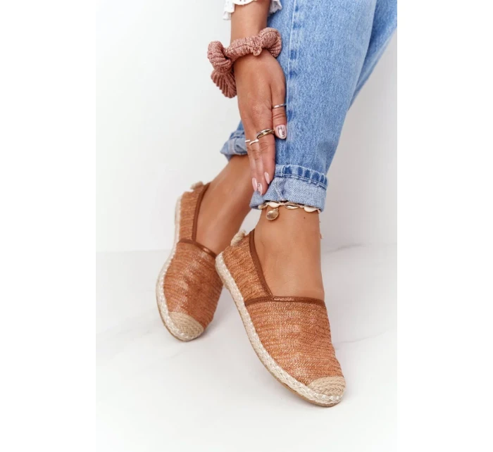 Espadrilky Na Slaměné Podrážce Lu Boo Hnědé Espadrilky Na Slaměné Podrážce Lu Boo Hnědé