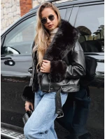 Dámská chlupatá bunda ramones černá FashionStreet TY5233