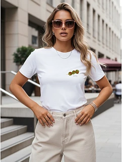 Koszulka damska z nadrukiem biała model 22264279 - FashionStreet