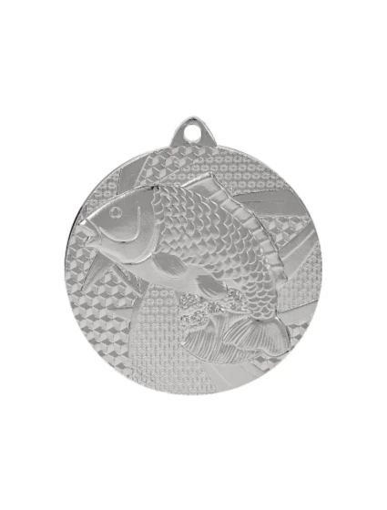 Stříbrná medaile - rybaření - ocelová medaile