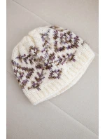 Dámská zimní vlněná čepice s ozdobnými krystalky K399 černá