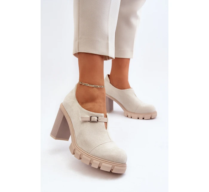 Dámské lodičky na vysokém podpatku světle béžové model 21651896 - Boto