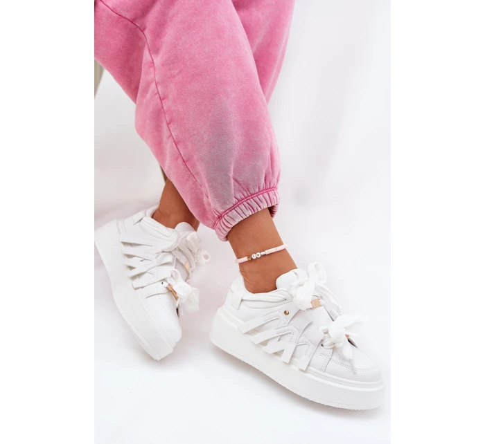 Eko Kožené Tenisky Na Platformě Bílé Penolle Eko Kožené Tenisky Na Platformě Bílé Penolle