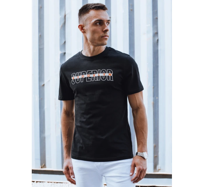 Pánské tričko s potiskem černé FashionStreet RX5387