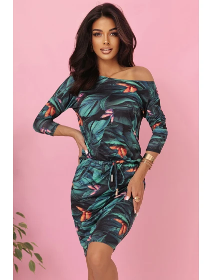 model 21214380 Sportovní šaty s kapsami a vázáním 3D listy - numoco model 21214380 Sportovní šaty s kapsami a vázáním 3D listy - numoco