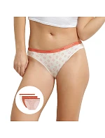 Dámské bavlněné kalhotky 3 ks DIM LES POCKETS COTTON SLIP 3x - DIM - smetanová