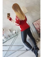 Vánoční svetr se Santa model 18748061 červený - K-Fashion Vánoční svetr se Santa model 18748061 červený - K-Fashion