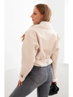 Dámská model 21273626 z ekokůže s podšívkou a páskem béžová - K-Fashion