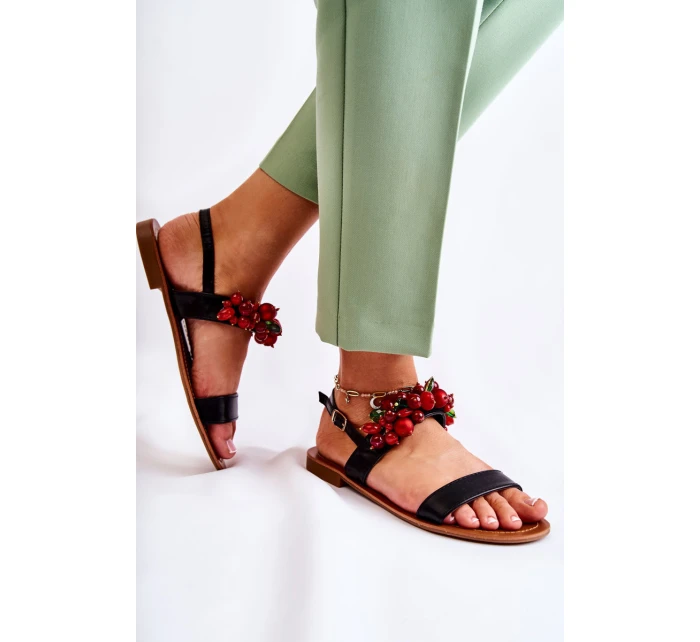 Módní sandály s korálky Černá model 21591699 - Boto