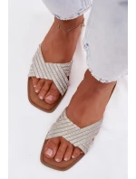 Dámské ploché stříbrné s kamínky model 21997971 - Boto Dámské ploché stříbrné s kamínky model 21997971 - Boto