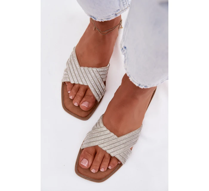 Dámské ploché stříbrné s kamínky model 21997971 - Boto Dámské ploché stříbrné s kamínky model 21997971 - Boto