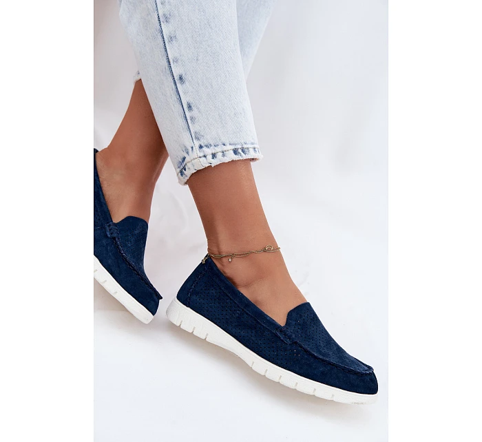 Dámské mokasíny z přírodního semiše Vinceza 95360 tmavě modré Dámské mokasíny z přírodního semiše Vinceza 95360 tmavě modré