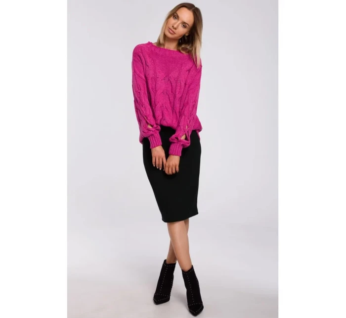 Dámský svetr M539  fuchsiový - Moe