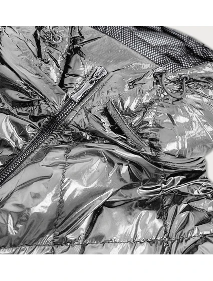 Stříbrná lesklá prošívaná dámská bunda model 16148171 - S'WEST