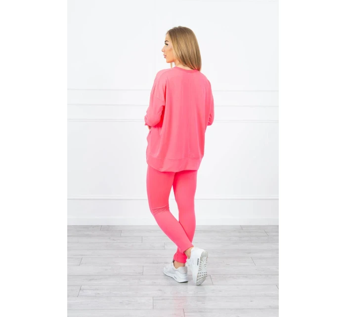 Sada s oversize halenkou růžová neonová Sada s oversize halenkou růžová neonová