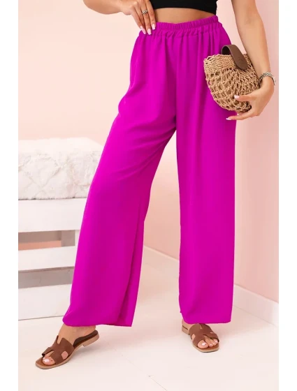Kalhoty se širokými nohavicemi tmavě fialová Kalhoty se širokými nohavicemi tmavě fialová