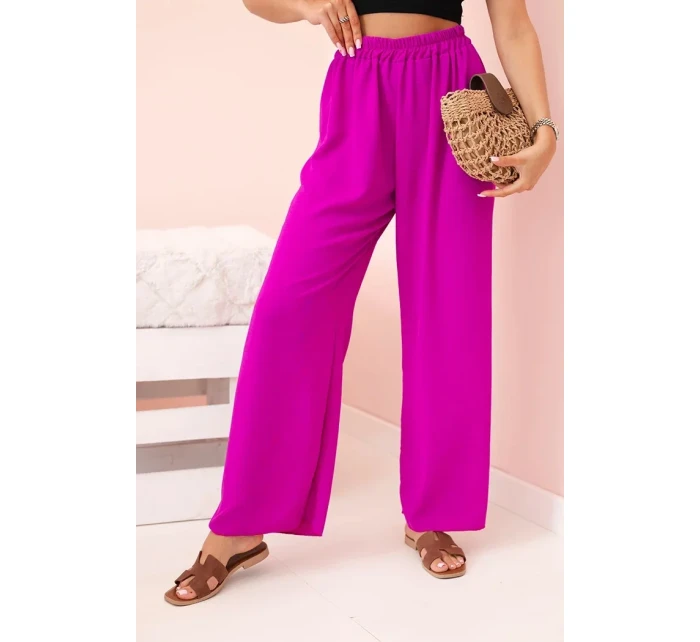 Kalhoty se širokými nohavicemi tmavě fialová Kalhoty se širokými nohavicemi tmavě fialová